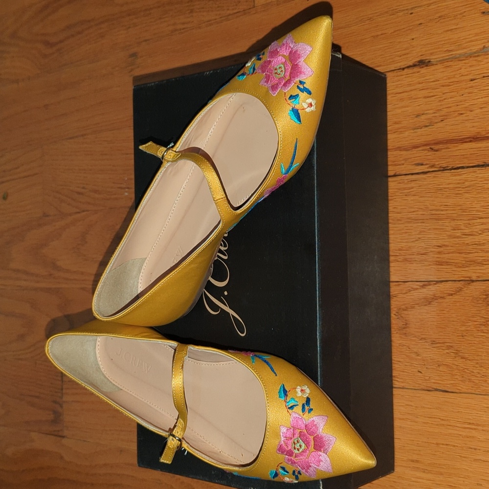 8 satin ballet flats, J. Crew